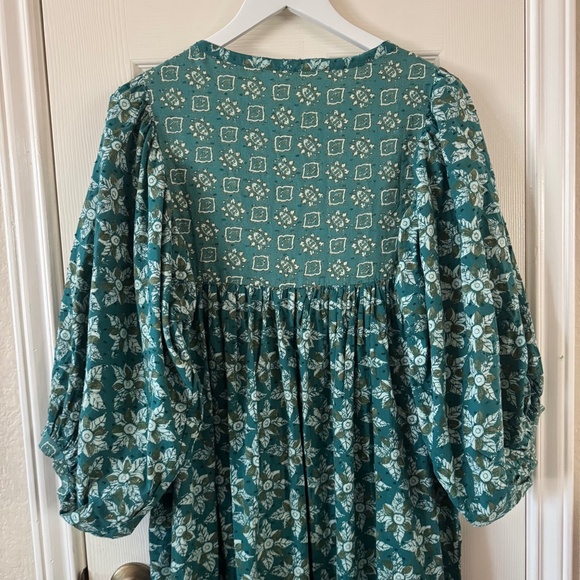 Free People Boho Maxi Dress XS – Balloon Sleeve Floral Prairie Style - Picture 5 of 11